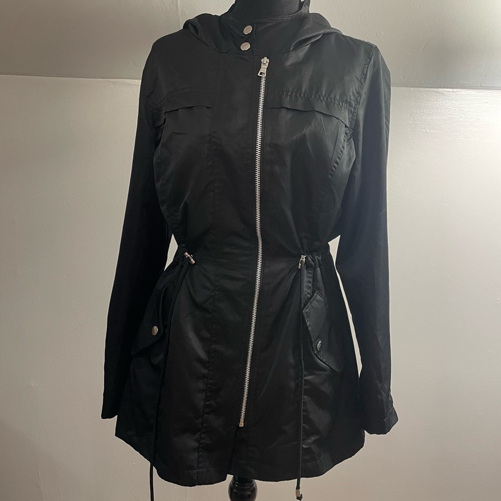 Black Hooded Women's Jacket